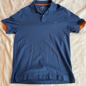 Vineyard Vines Blue and Orange Polo Shirt Classic Design